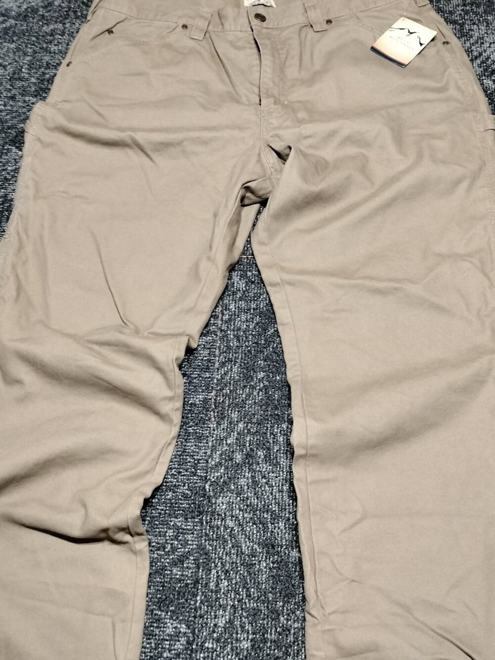 Mens Blue Mountain Flannel Lined Canvas Carpenter Work Pants Khaki Tan 40x30 NEW